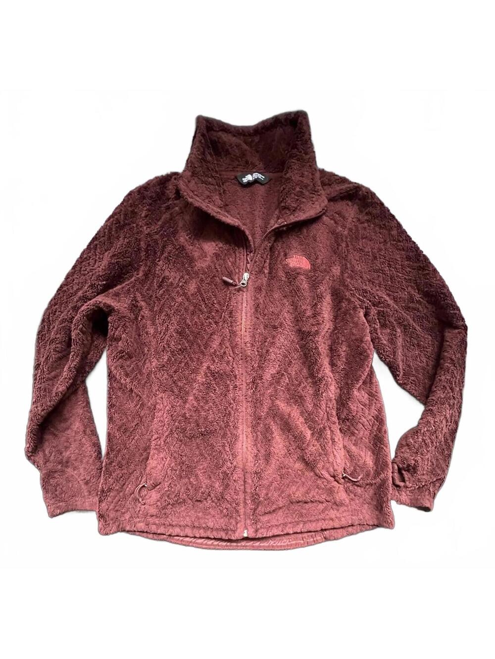 The North Face Women's Fuzzy Zip-Up Jacket‎ Size Large Burgundy